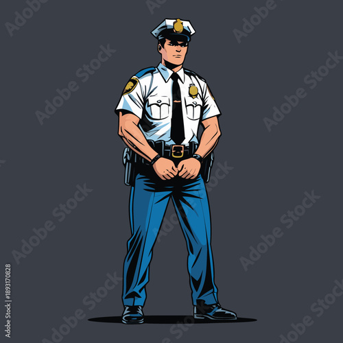 vector illustration of a person being handcuffed by the police