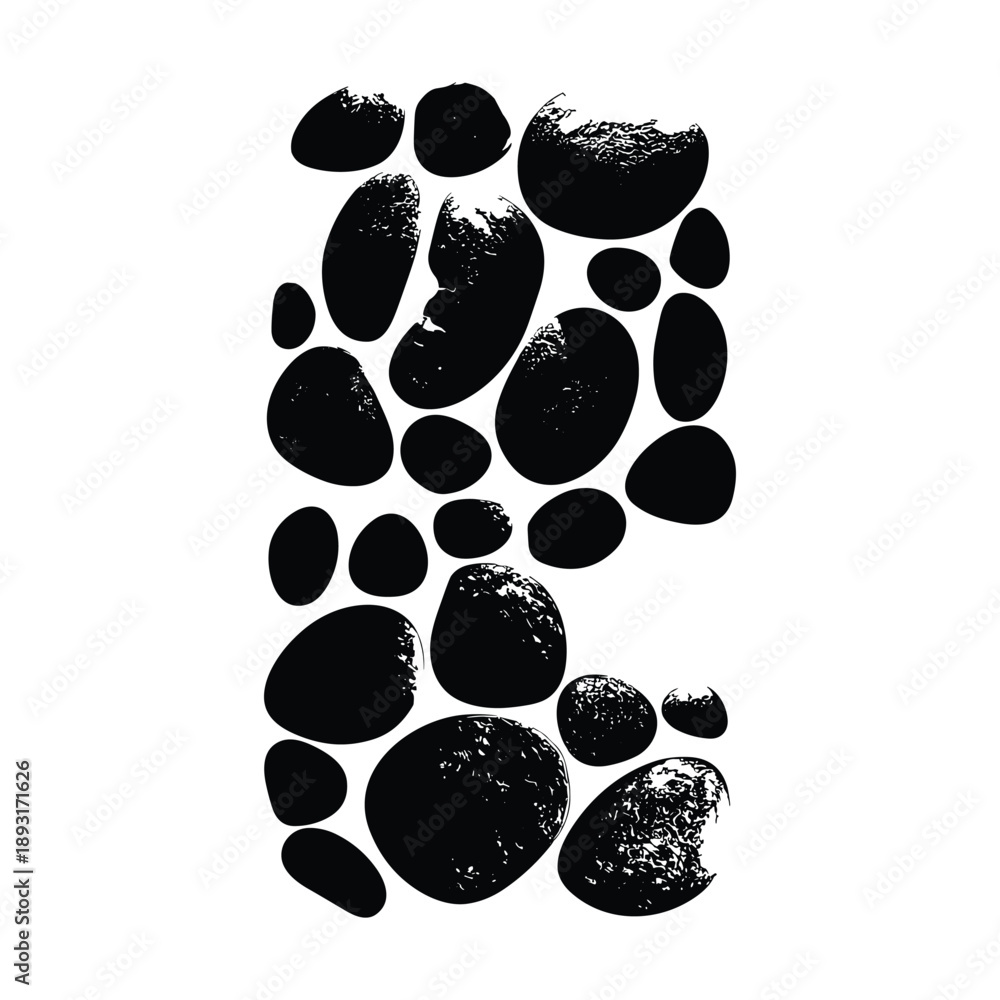 Fototapeta premium Black ink coffee beans silhouette pattern