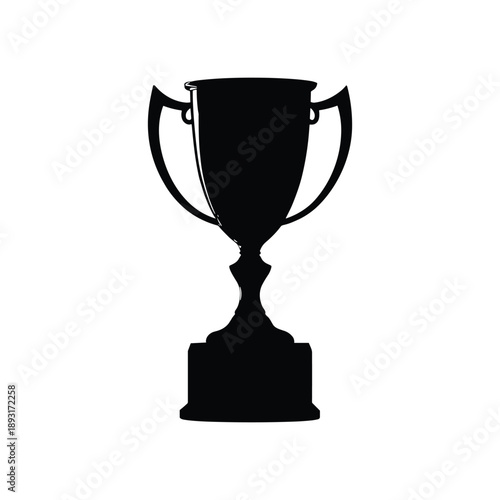 Black silhouette of trophy cup with handles