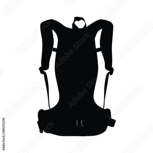 Child car seat safety harness silhouette