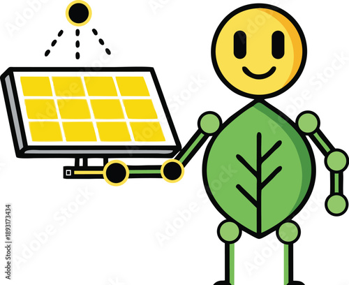 Sustainable Energy and Recycling Characters Flat Vector Illustration