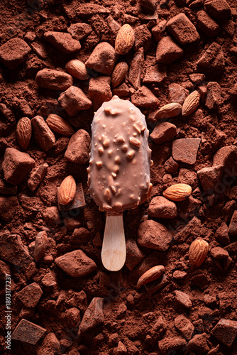 Tasty almond ice cream with...
