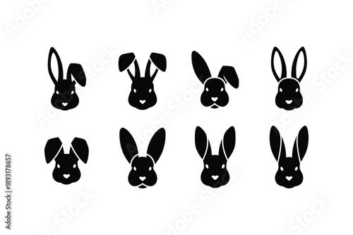 Easter bunny silhouettes for holiday decorations and easter egg hunts