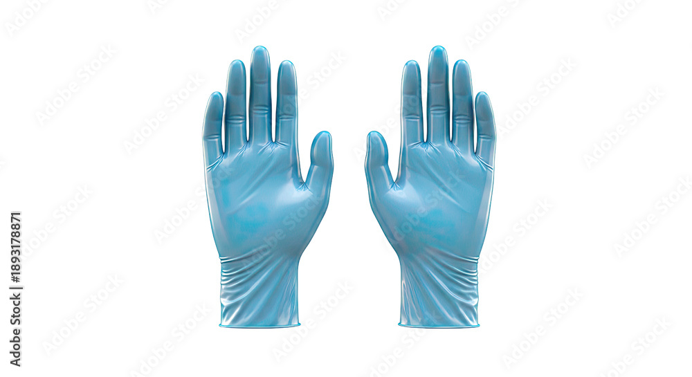 Fototapeta premium Pair of Blue Medical Examination Gloves