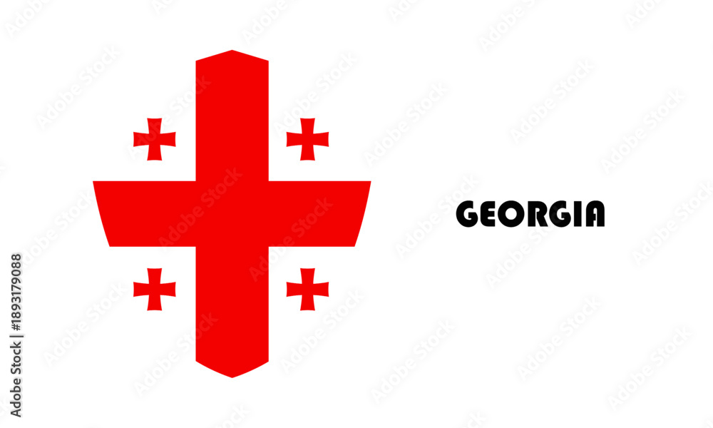 Fototapeta premium Georgia flag in shield shape with high quality