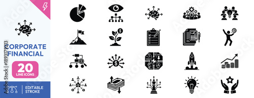 Business Finance Icons Set.