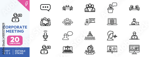 Business Meeting Corporate Icons.