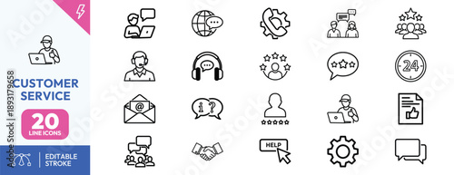Customer Service Icons Set.