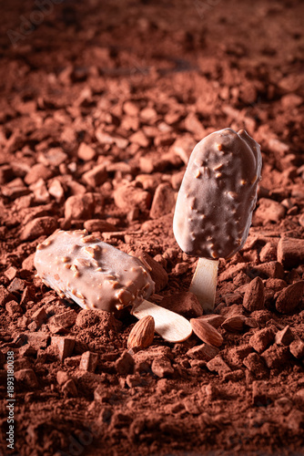 Tasty almond ice cream with...