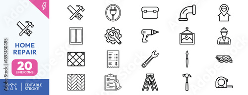 Home Repair Tools Icons Set 1.