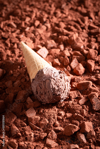 Cold chocolate ice cream ma...