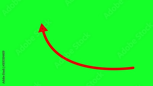 Animated Red Arrow on Green Screen, 4K Attention Direction Video