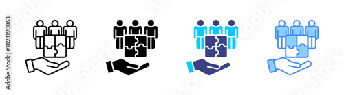 Team Building icon set multiple style collection