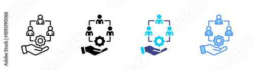 Stakeholder icon set multiple style collection