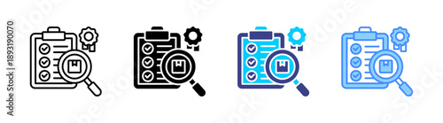 Quality Control  icon set multiple style collection
