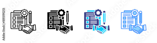 Treaty icon set multiple style collection