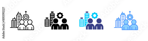 Development icon set multiple style collection