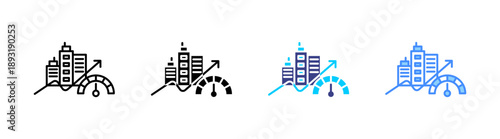 Performance icon set multiple style collection