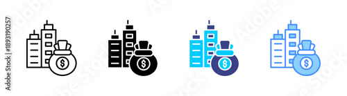 Capital Venture icon set multiple style collection