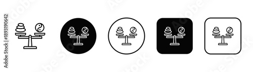 Balance Icon White And Black Background Style