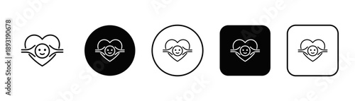 Emotion Icon White And Black Background Style