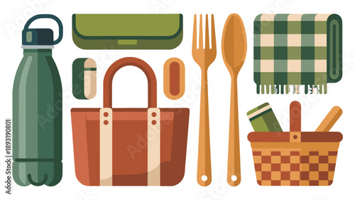 Picnic essentials arranged for a delightful outdoor gathering.