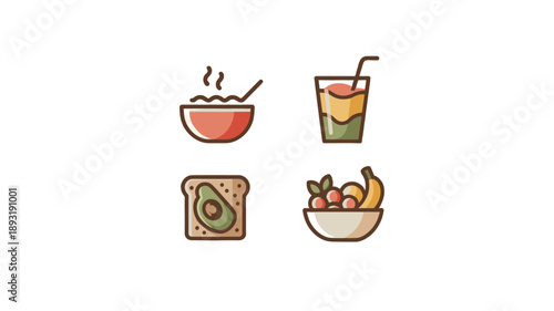 Healthy and delicious breakfast food arranged in a visually appealing display.