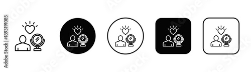 Self-Love Icon White And Black Background Style