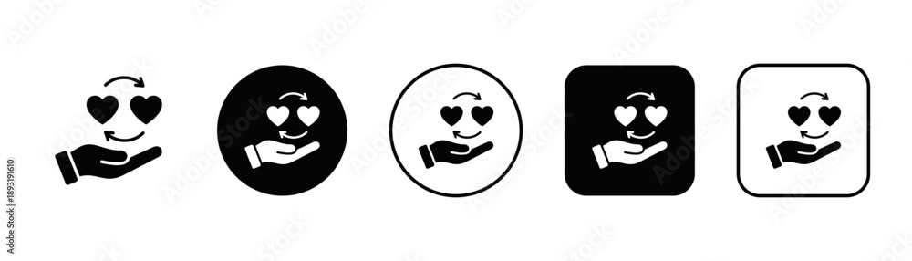 Obraz premium Empathy Icon White And Black Background Style