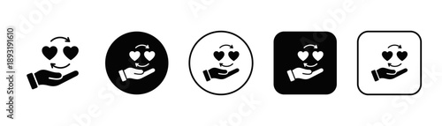 Empathy Icon White And Black Background Style