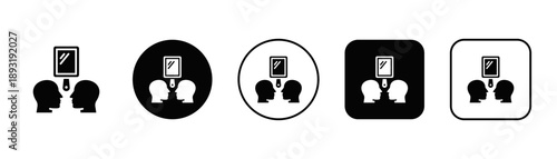 Focus Point Icon White And Black Background Style