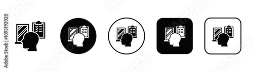 Mirror View Icon White And Black Background Style