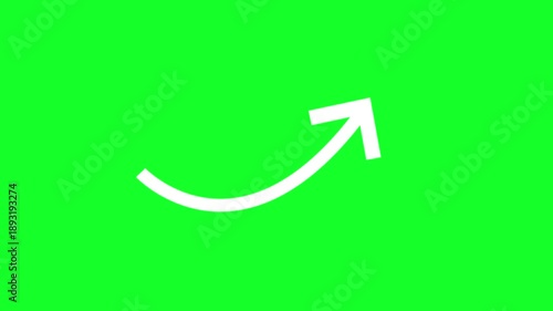 Wiggle White Arrow Animation on Green Screen, 4K Attention Direction Overlay