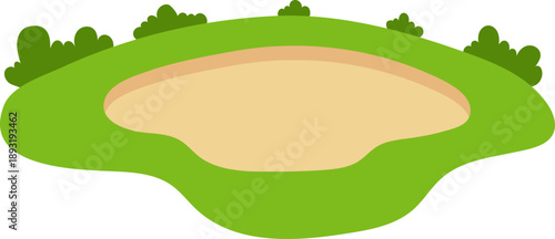 Golf Course Bunker Scene Sand Trap