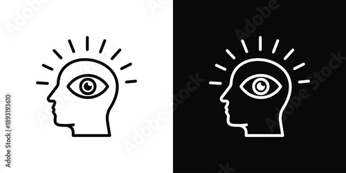 Awareness Icon White And Black Background Style