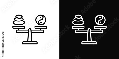 Balance Icon White And Black Background Style