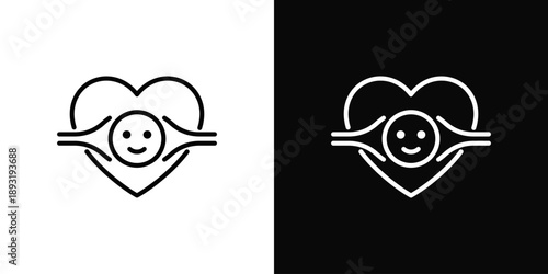Emotion Icon White And Black Background Style
