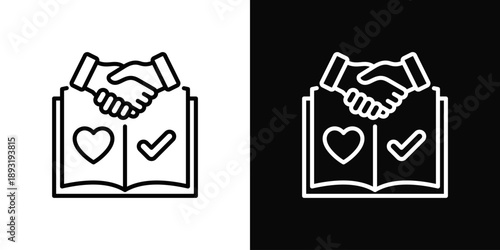 Honesty Icon White And Black Background Style