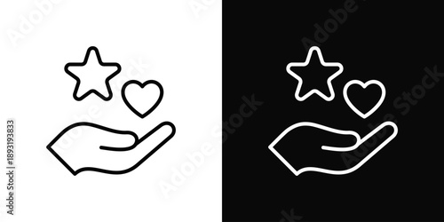 Gratitude Icon White And Black Background Style