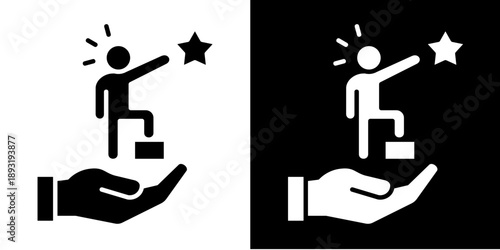 Mentorship Icon Set White Glyph Style Collection
