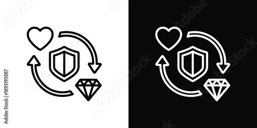 Integrity Icon White And Black Background Style