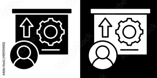 Individual Development Plan Icon Set White Glyph Style Collection
