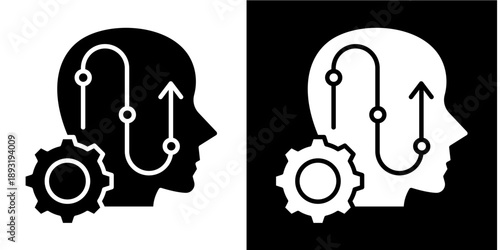 Capability Map Icon Set White Glyph Style Collection
