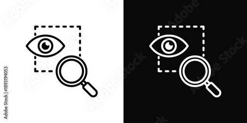 Observation Icon White And Black Background Style