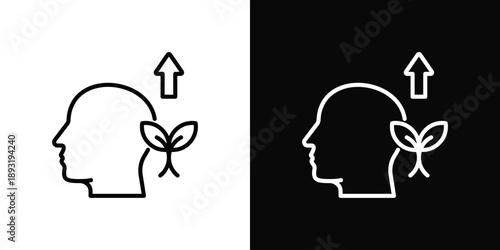 Vision Icon White And Black Background Style