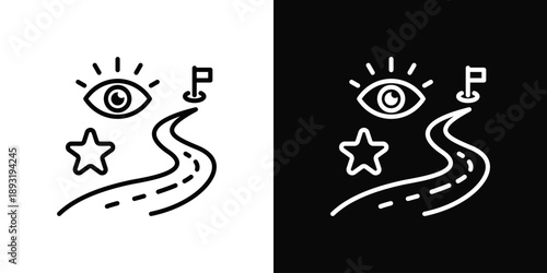 Intention Icon White And Black Background Style