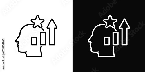 Self-Growth Icon White And Black Background Style