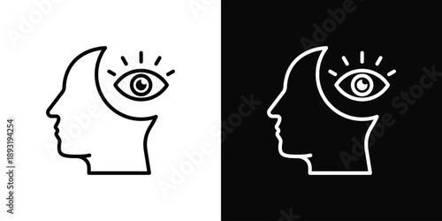 Mind Space Icon White And Black Background Style