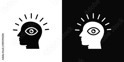 Awareness Icon White And Black Background Style