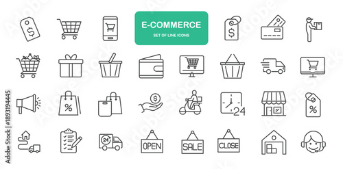 E-Commerce Icons. Thin Line Symbol Elements Collection.